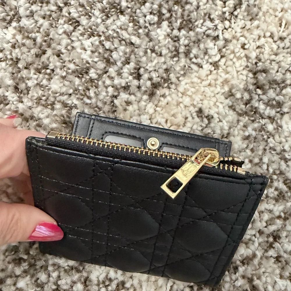 Dior Black Quilted Leather Wallet